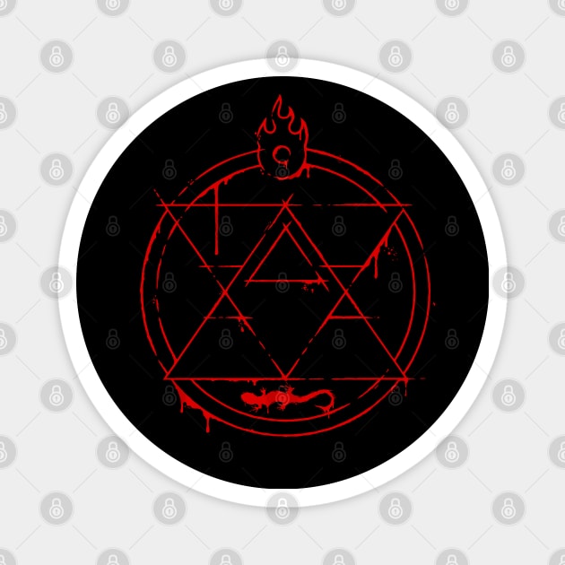 Carved Flame Alchemist Symbol Magnet by R-evolution_GFX